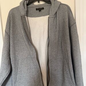 Banana Republic Full Zip Hoodie Sweater Gray Mens Size L Heavy Weight